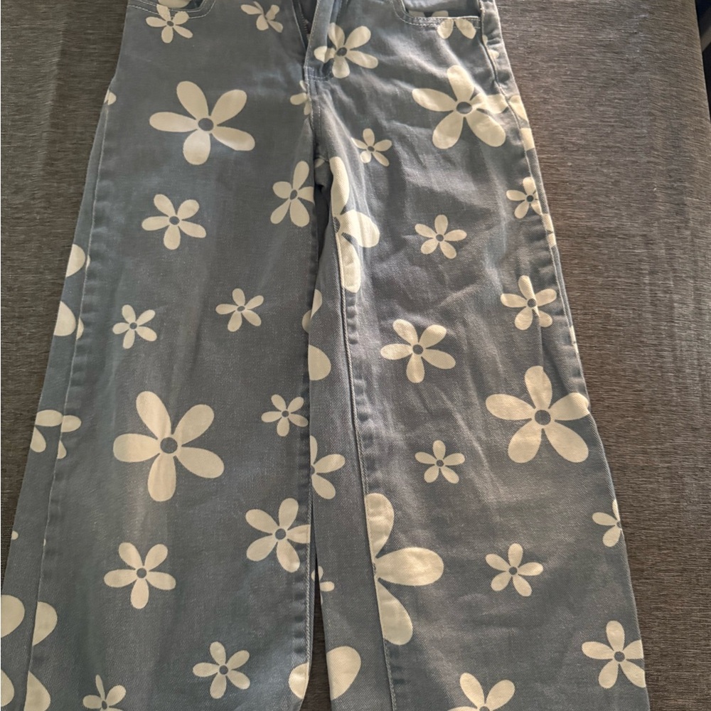 Kids' Floral Blue Jeans